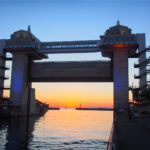 【静岡の風景】沼津の水門「びゅうお」越しの夕焼け